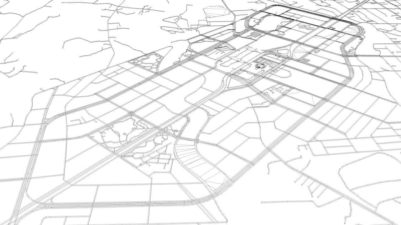 Taoyuan City Road Network and Streets 3D model_14