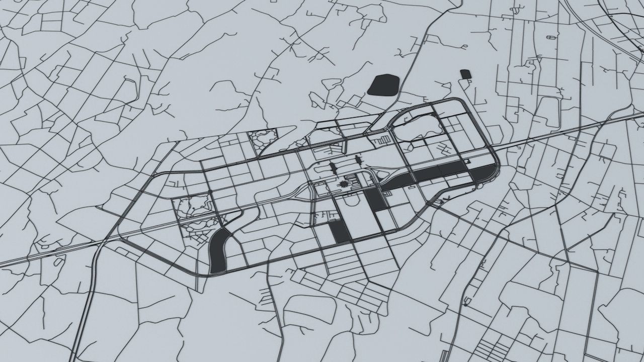 Taoyuan City Road Network and Streets 3D model_5