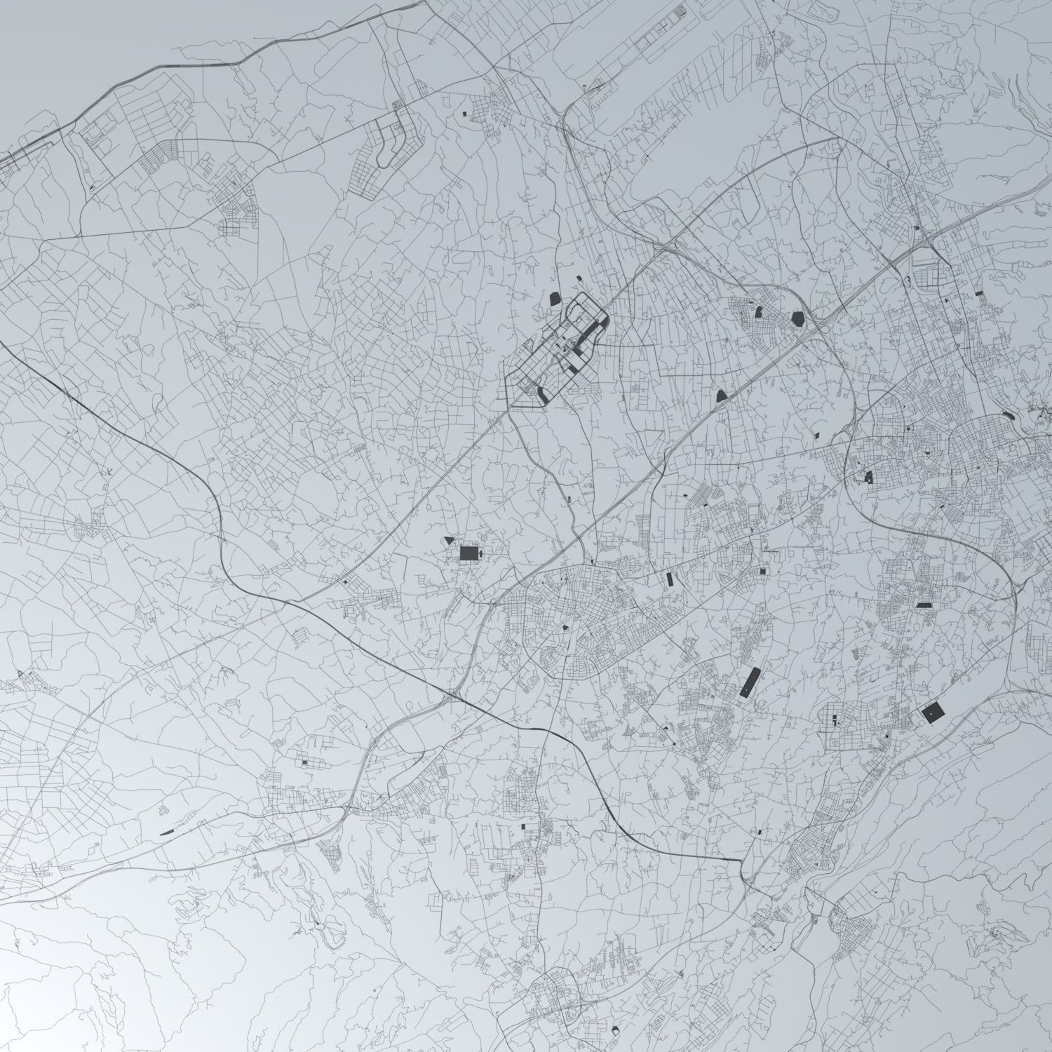Taoyuan City Road Network and Streets 3D model_3