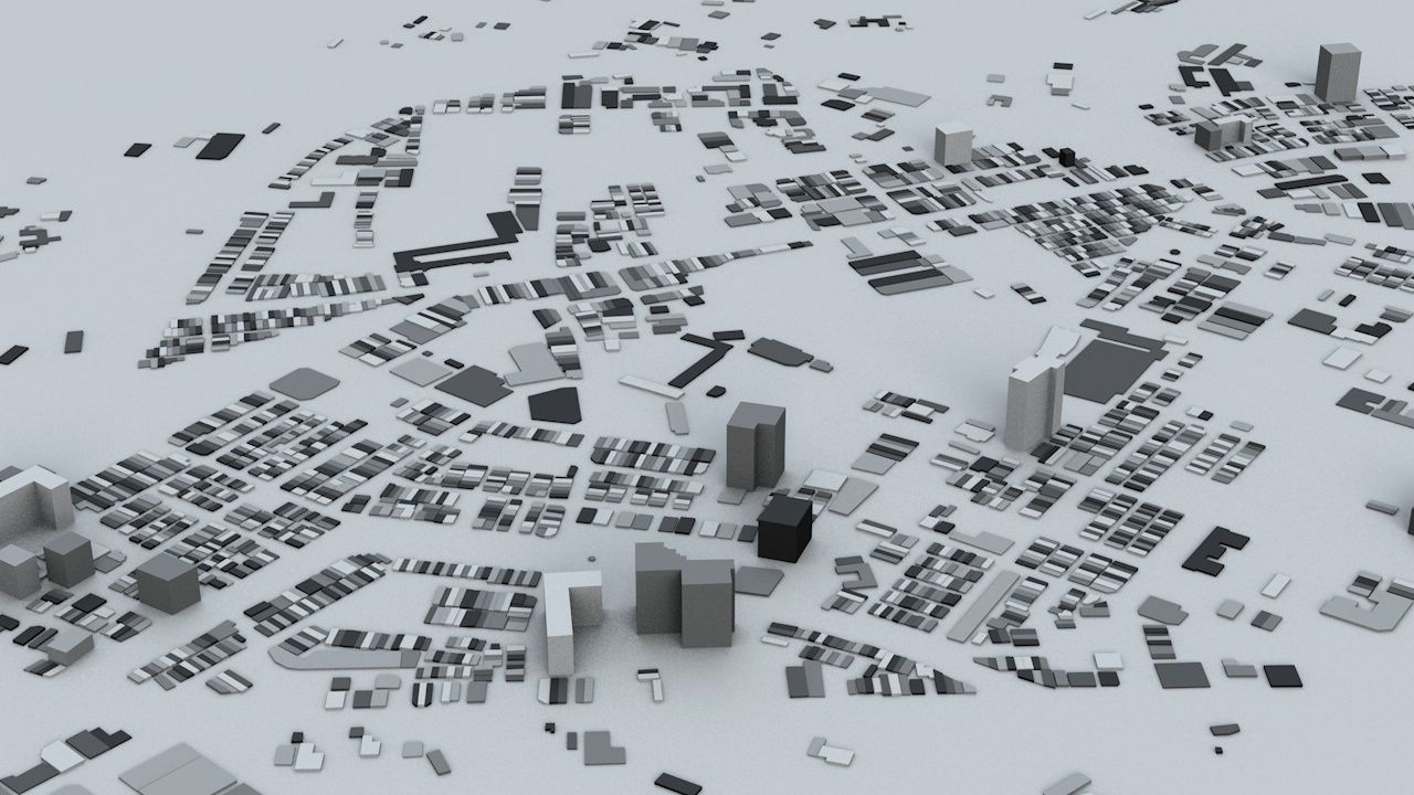 Taoyuan City Streets and Buildings 3D model_1