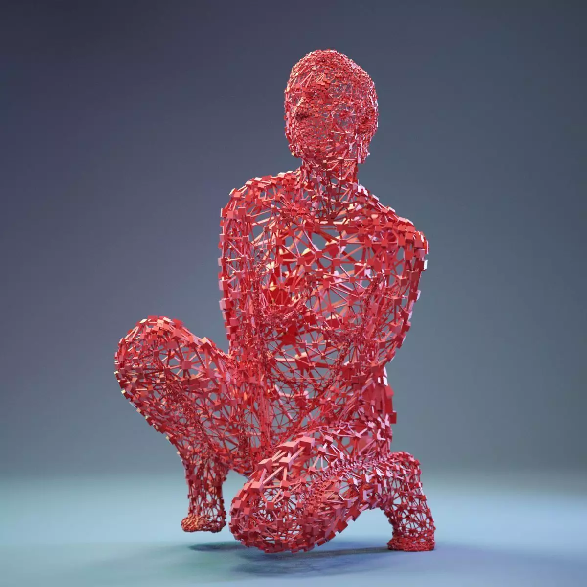 Abstract Cubist Female Statue 9 Low-poly 3D model