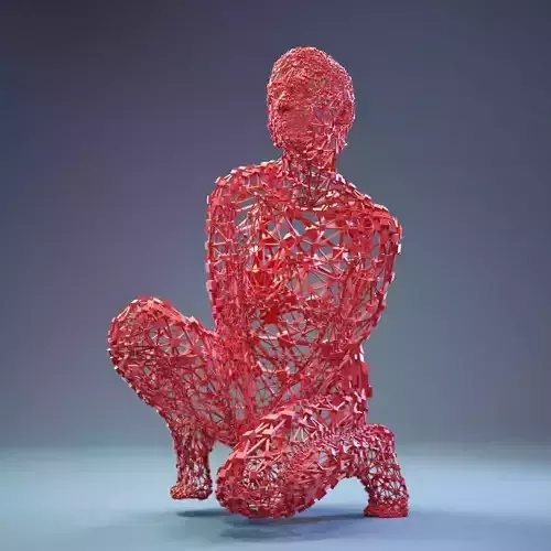 Abstract Cubist Female Statue 9 Low-poly 3D model