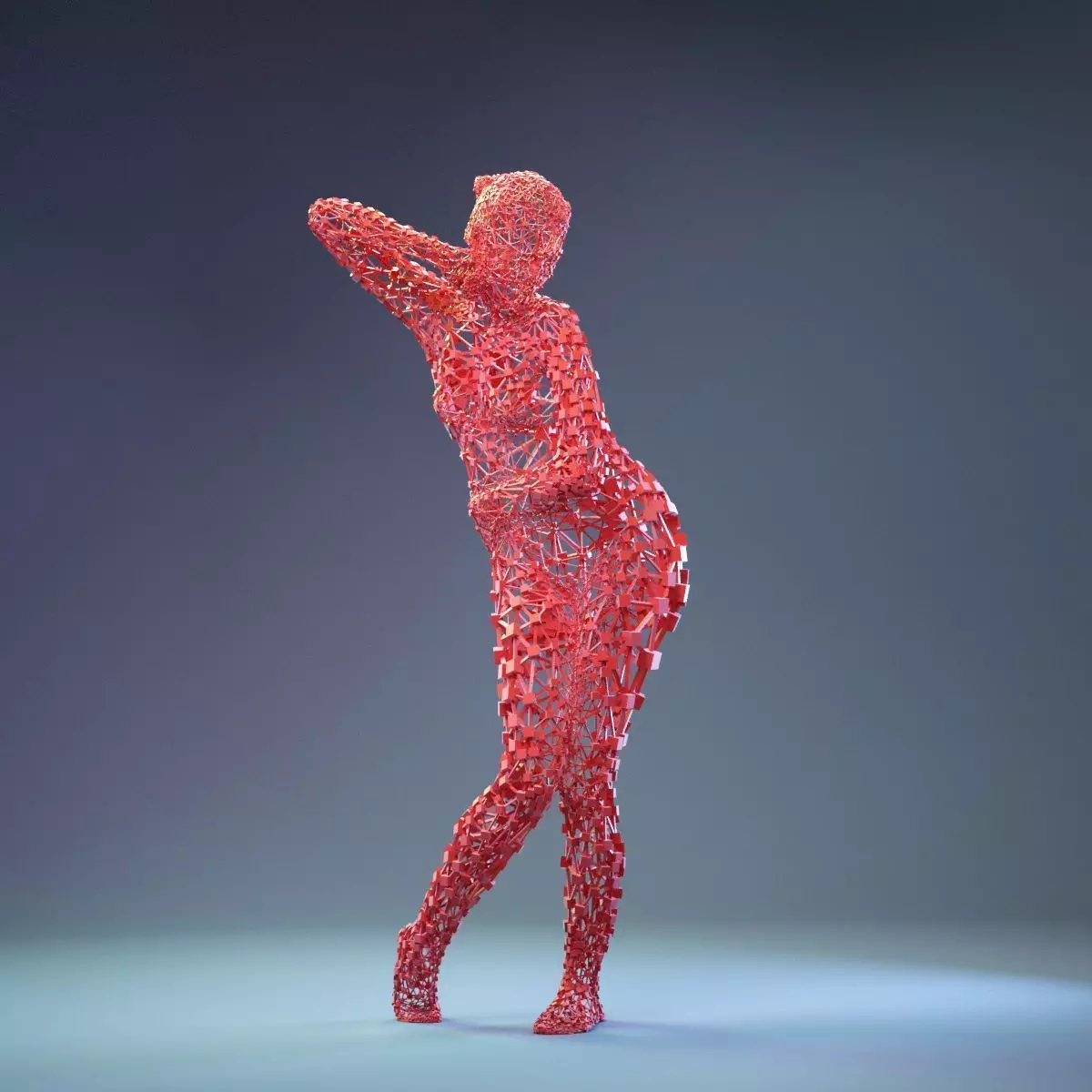 Abstract Cubist Female Statue 8 Low-poly 3D model