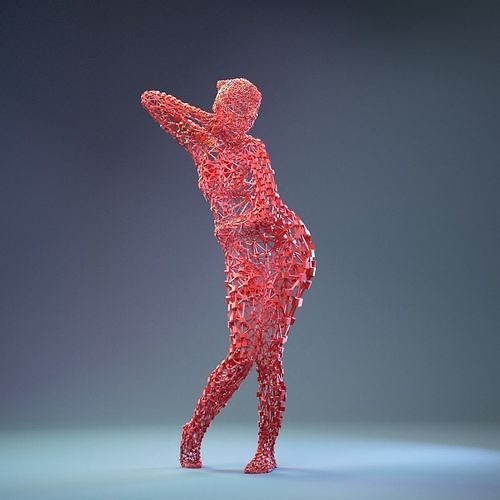 Abstract Cubist Female Statue 8 Low-poly 3D model