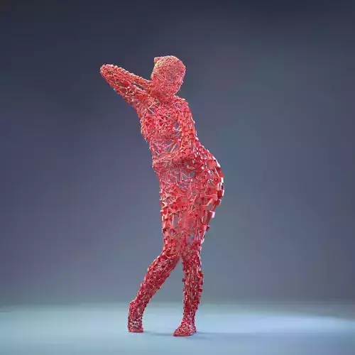 Abstract Cubist Female Statue 8 Low-poly 3D model