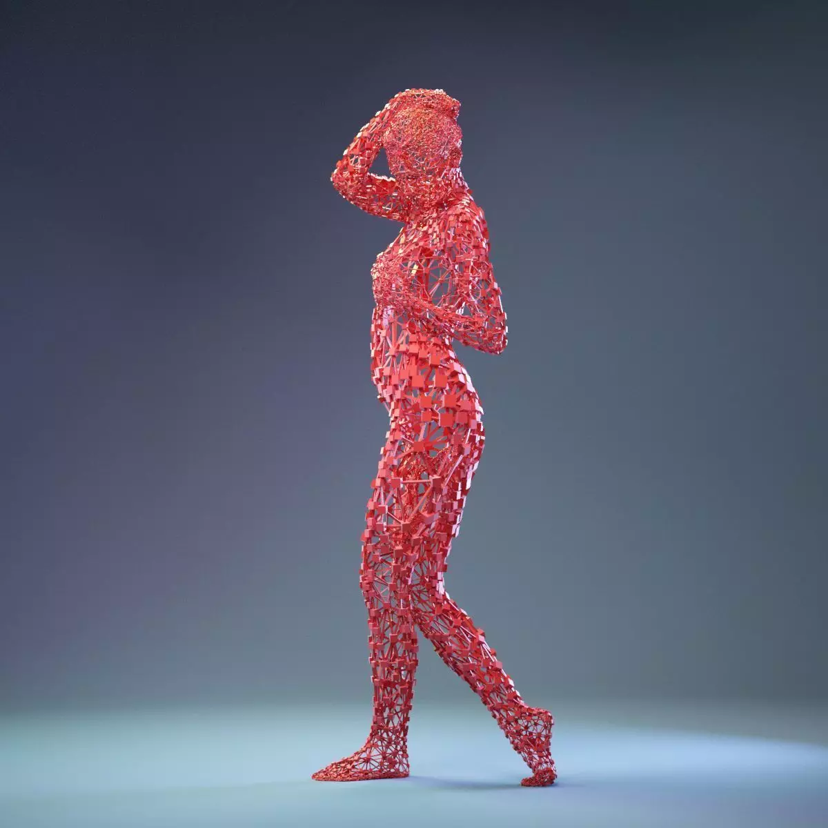 Abstract Cubist Female Statue 6 Low-poly 3D model