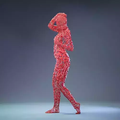Abstract Cubist Female Statue 6 Low-poly 3D model