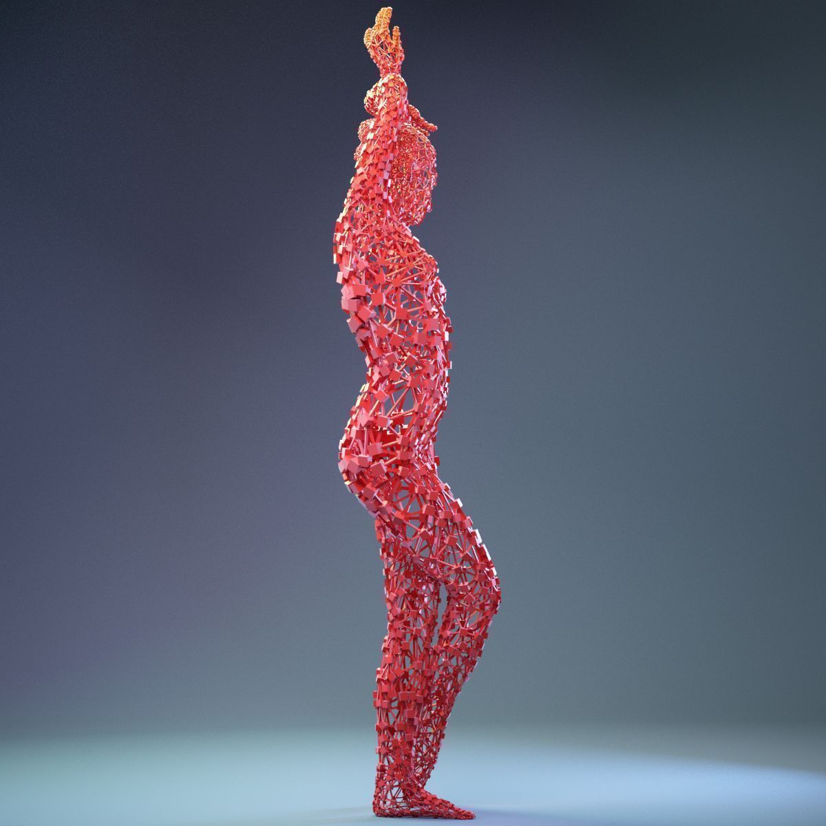 Abstract Cubist Female Statue 5 Low-poly 3D model_3