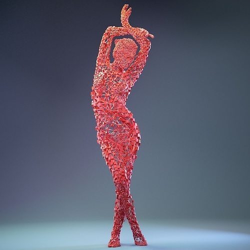Abstract Cubist Female Statue 5 Low-poly 3D model