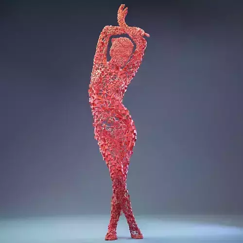 Abstract Cubist Female Statue 5 Low-poly 3D model