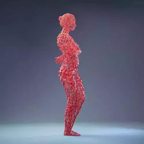 Abstract Cubist Female Statue 4 Low-poly 3D model