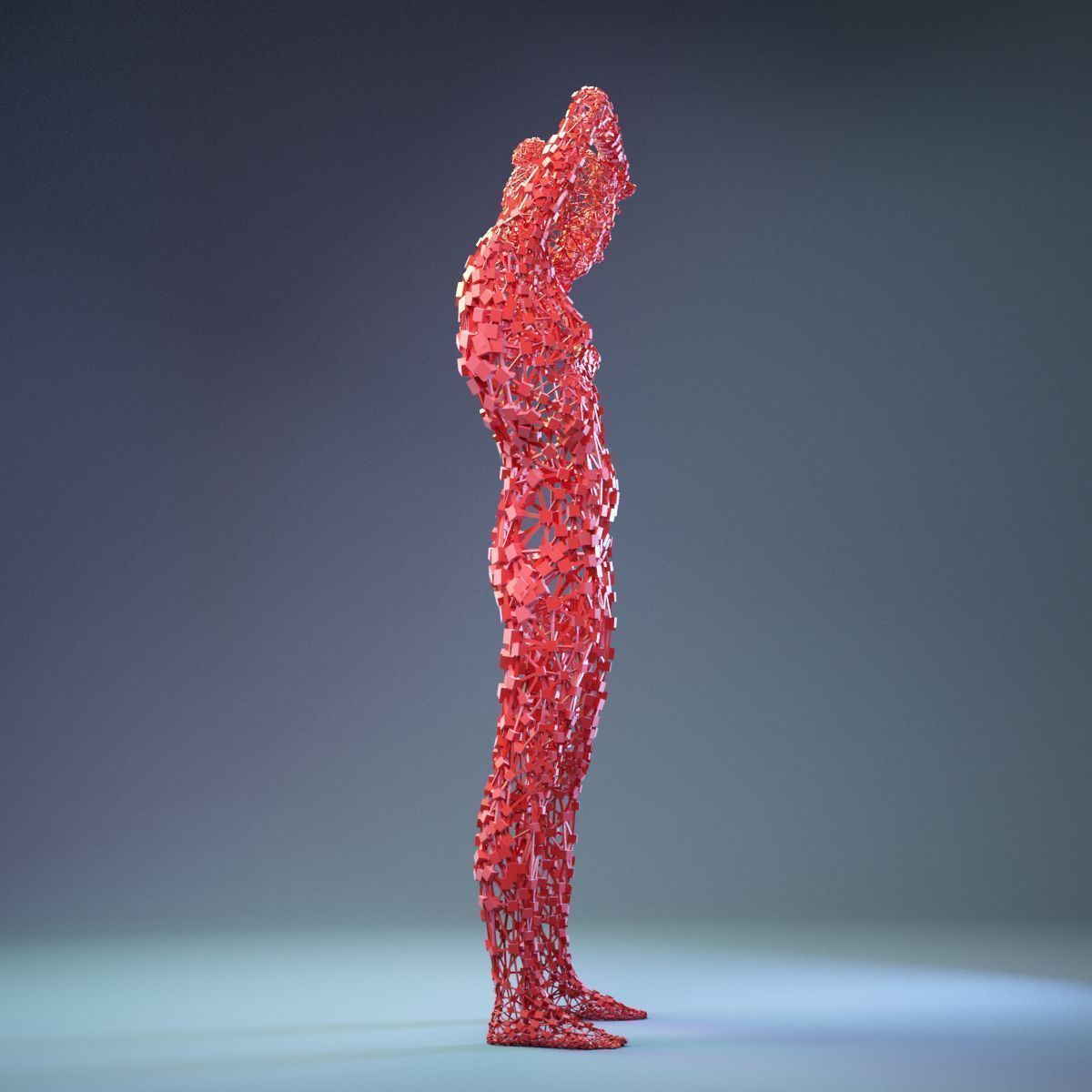 Abstract Cubist Female Statue 3 Low-poly 3D model_3