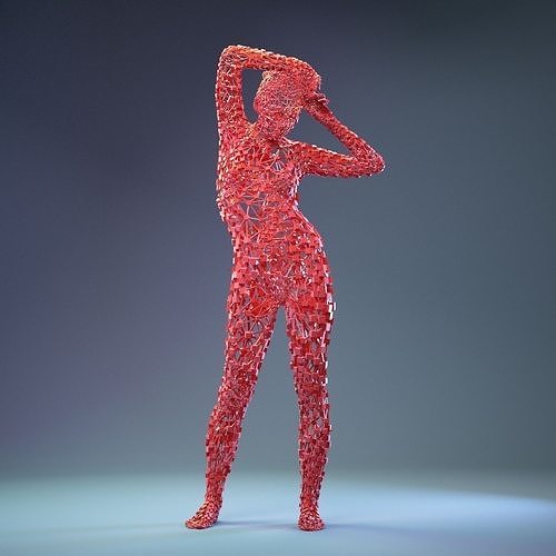 Abstract Cubist Female Statue 3 Low-poly 3D model