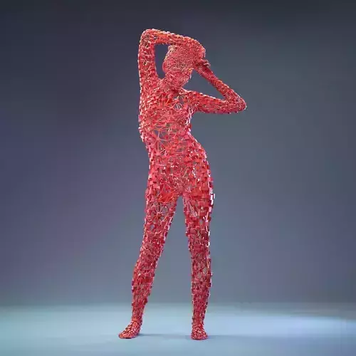 Abstract Cubist Female Statue 3 Low-poly 3D model