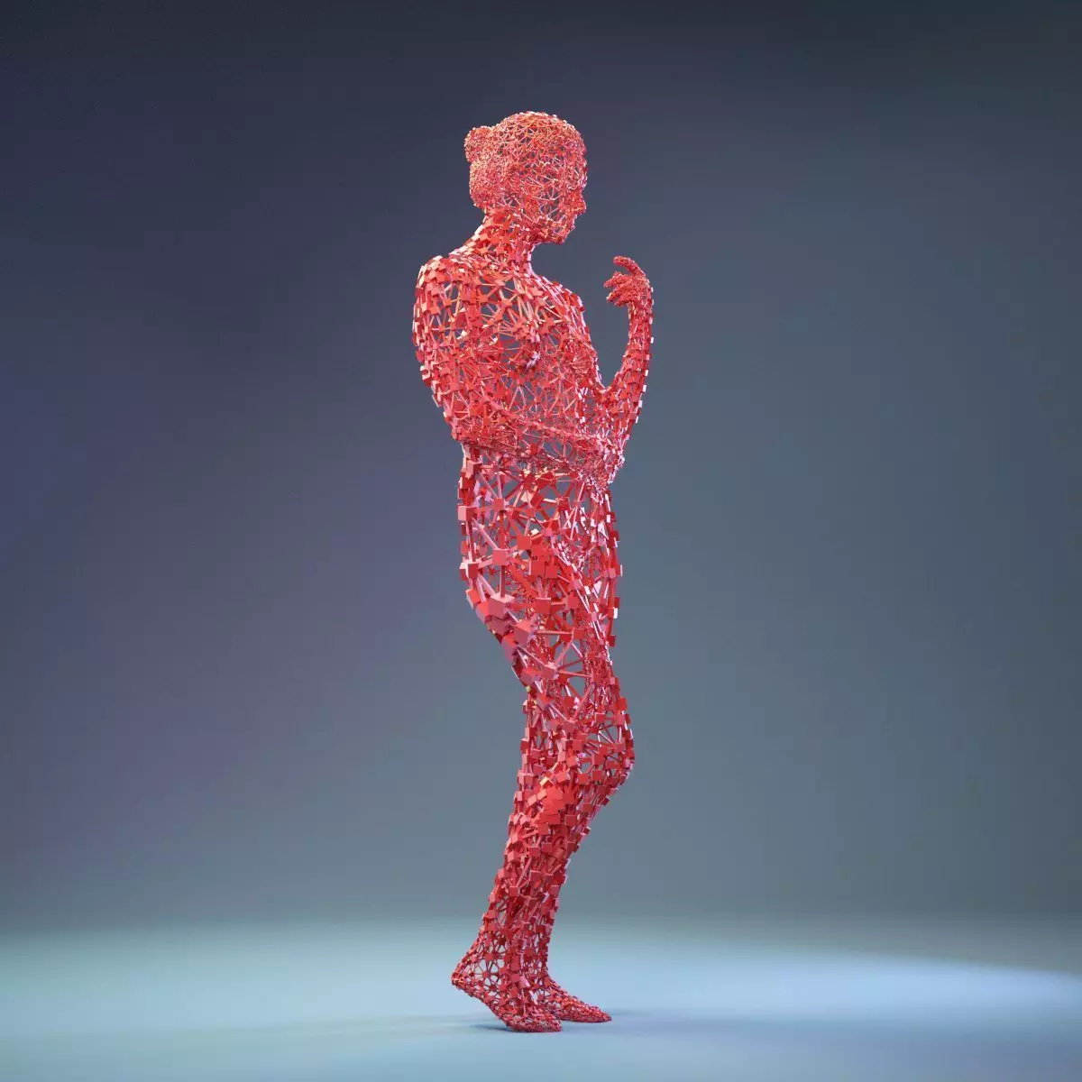 Abstract Cubist Female Statue 2 Low-poly 3D model