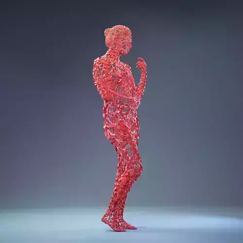 Abstract Cubist Female Statue 2 Low-poly 3D model