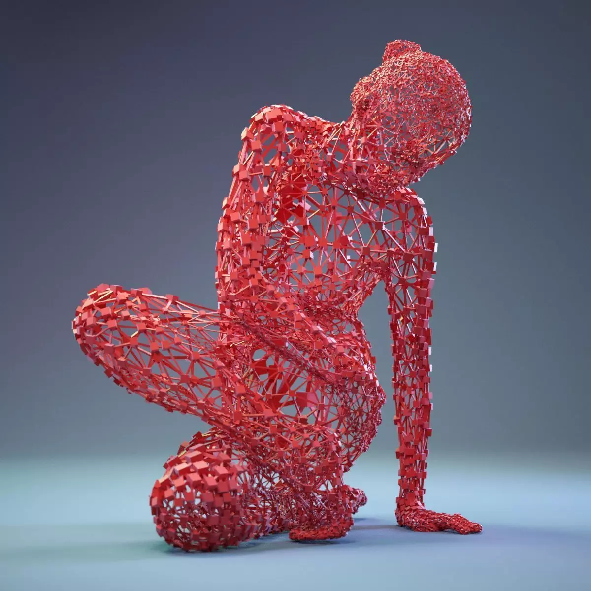 Abstract Cubist Female Statue 16 Low-poly 3D model