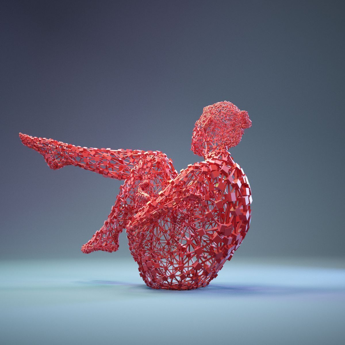 Abstract Cubist Female Statue 15 Low-poly 3D model_11