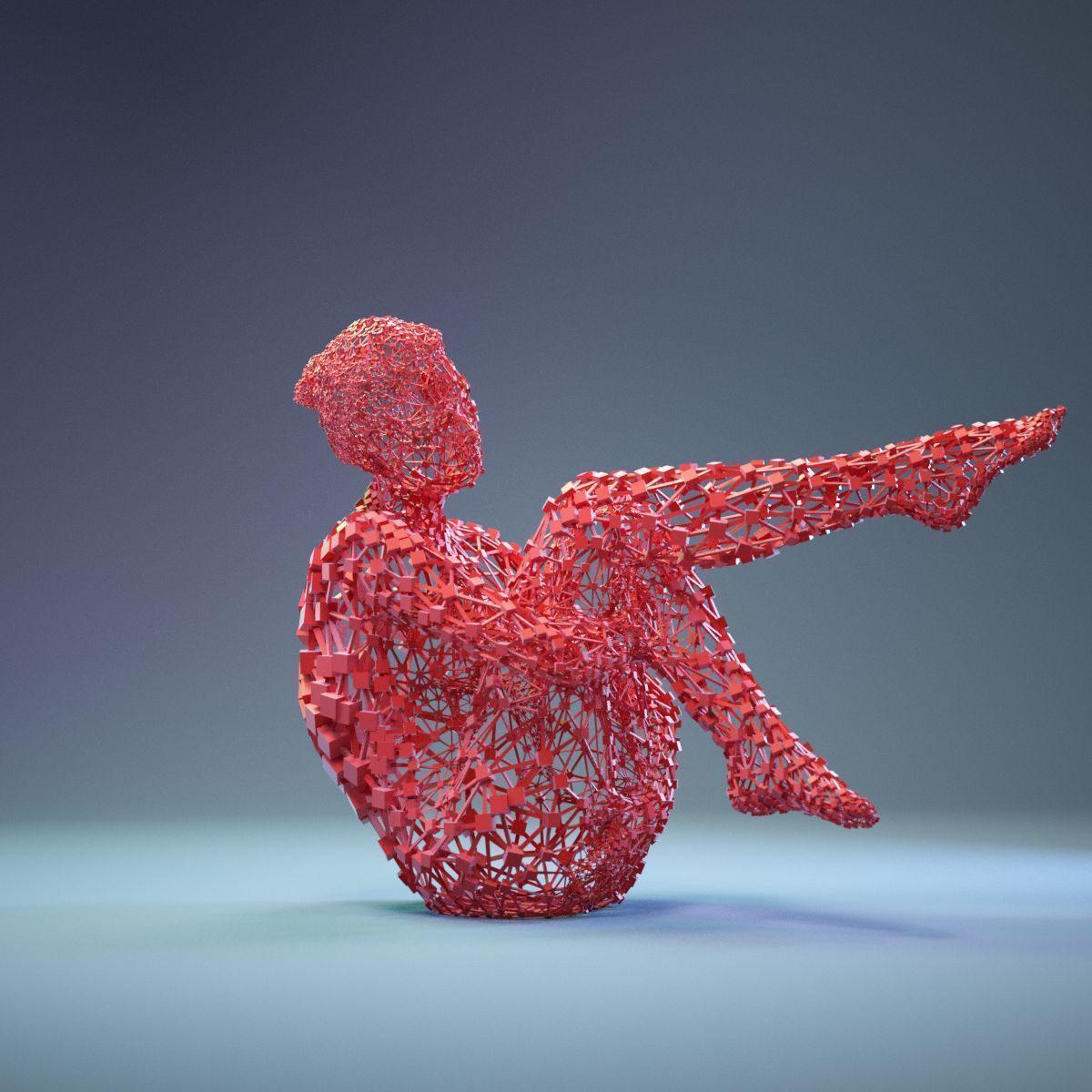 Abstract Cubist Female Statue 15 Low-poly 3D model_5