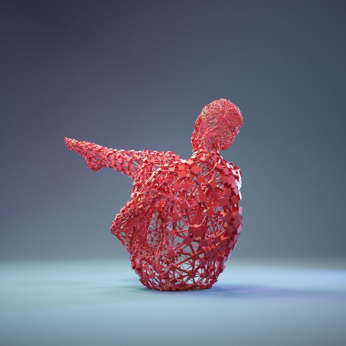 Abstract Cubist Female Statue 15 Low-poly 3D model_10