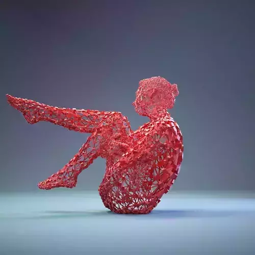 Abstract Cubist Female Statue 15 Low-poly 3D model