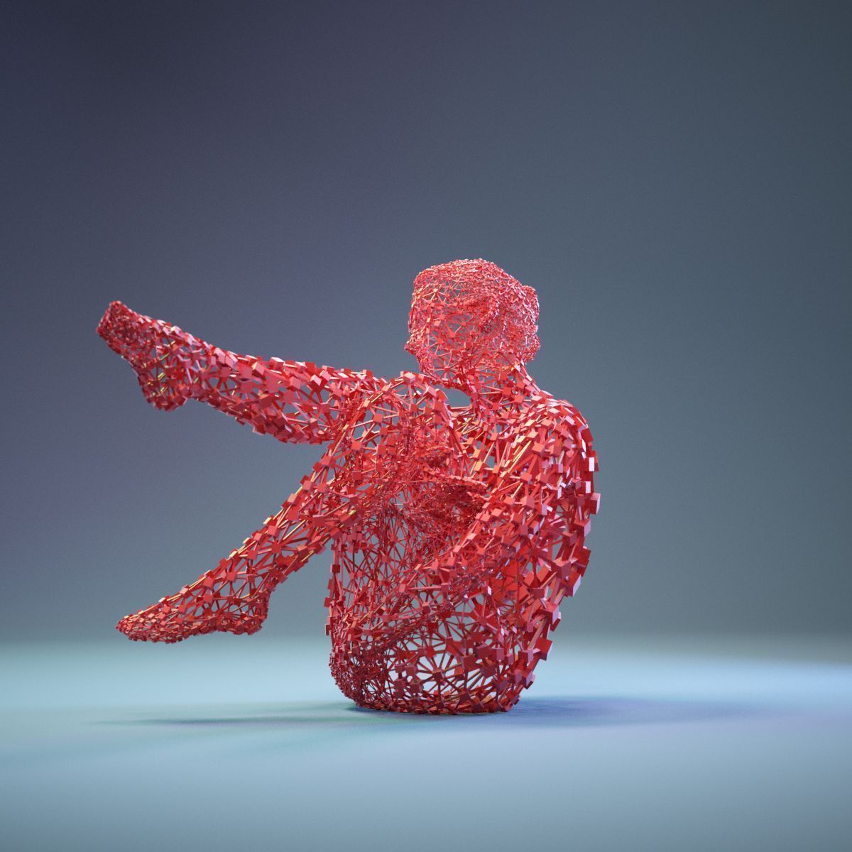 Abstract Cubist Female Statue 15 Low-poly 3D model_1