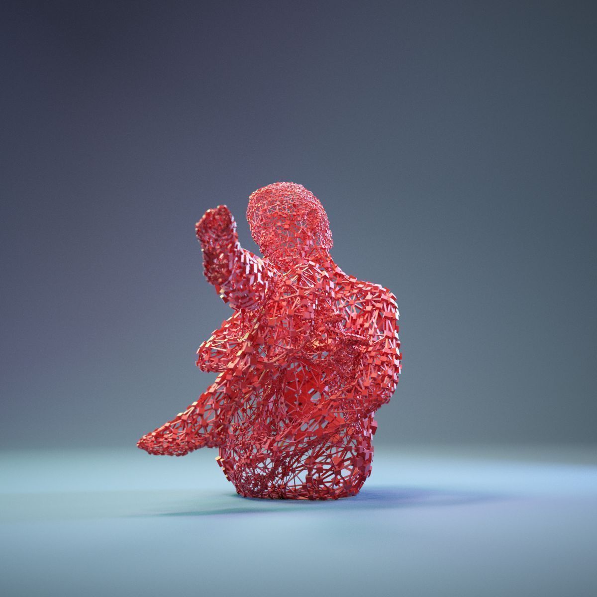 Abstract Cubist Female Statue 15 Low-poly 3D model_2