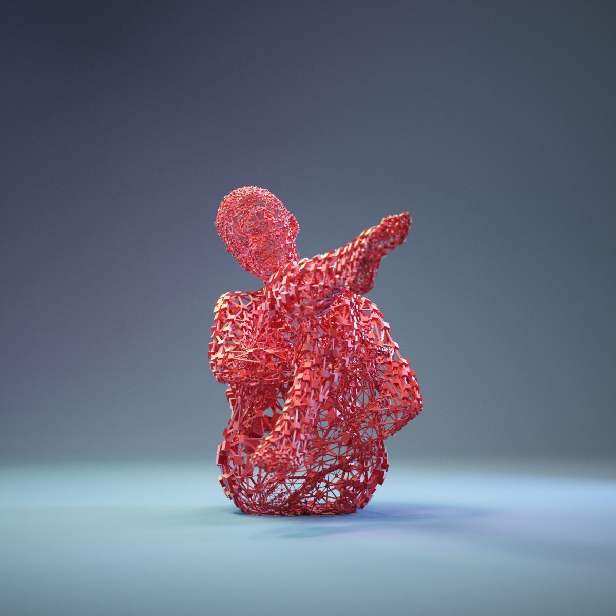 Abstract Cubist Female Statue 15 Low-poly 3D model_3