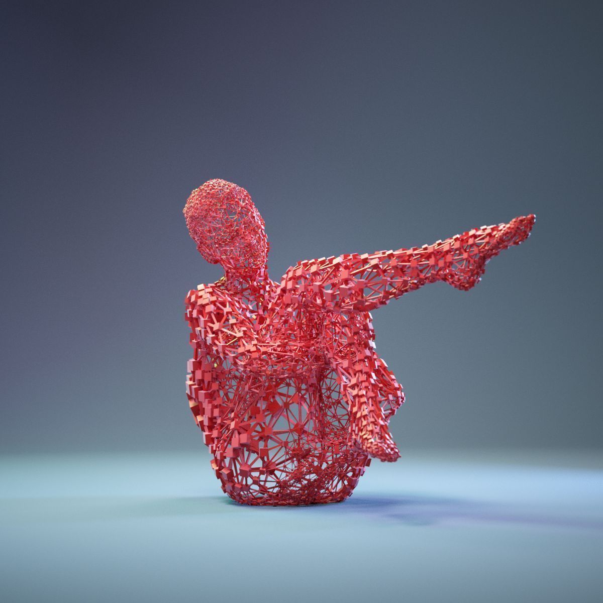 Abstract Cubist Female Statue 15 Low-poly 3D model_4