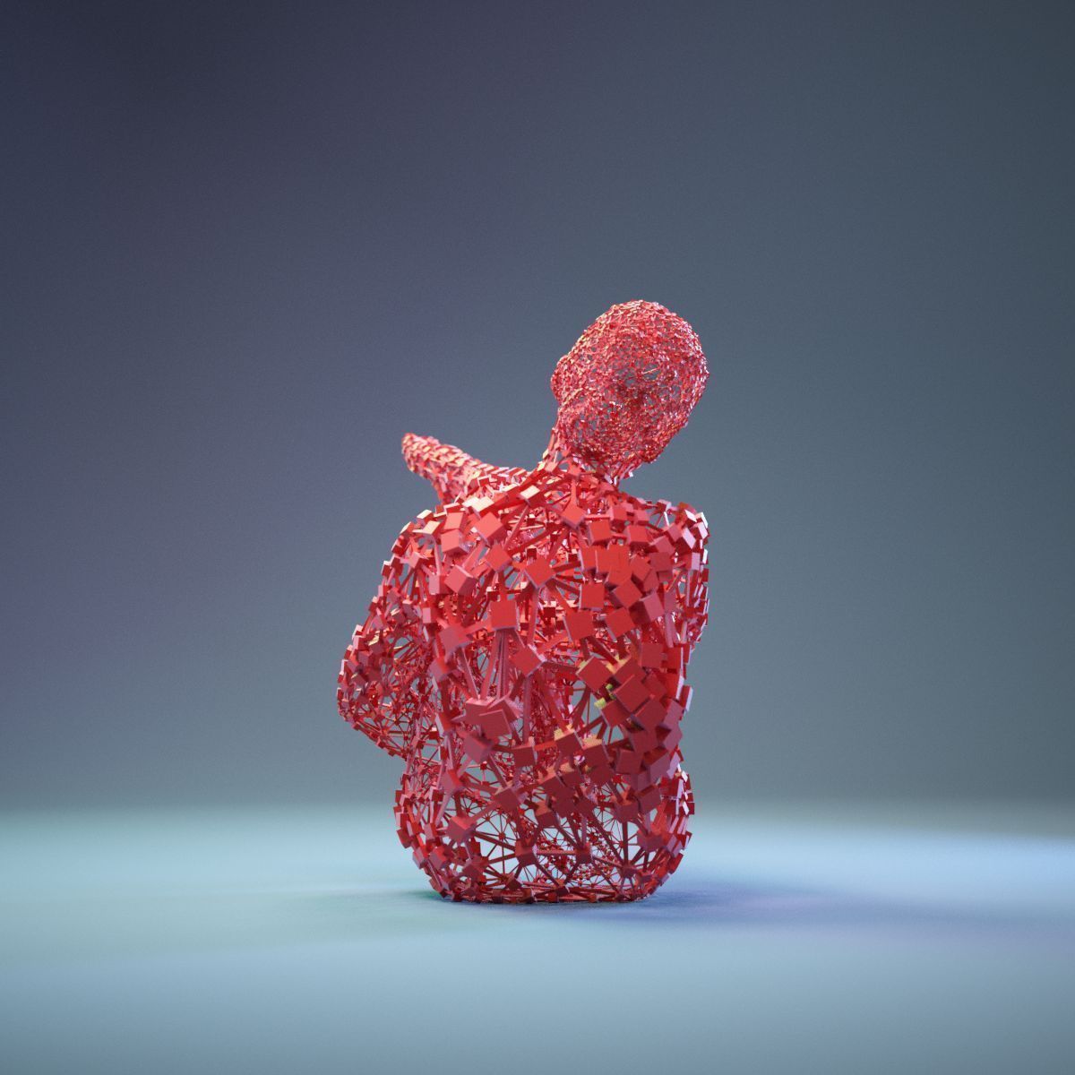 Abstract Cubist Female Statue 15 Low-poly 3D model_9