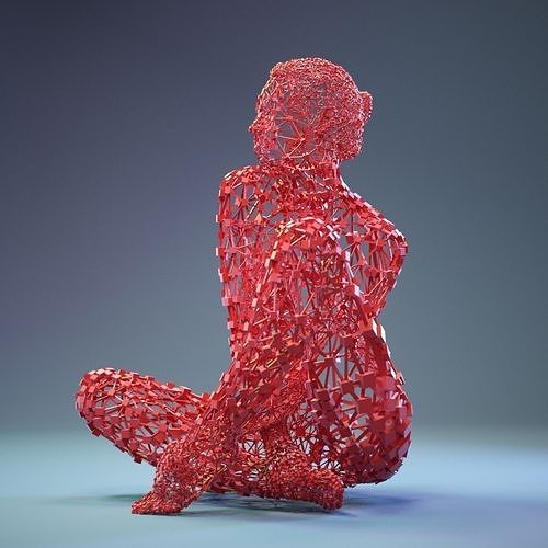 Abstract Cubist Female Statue 14 Low-poly 3D model