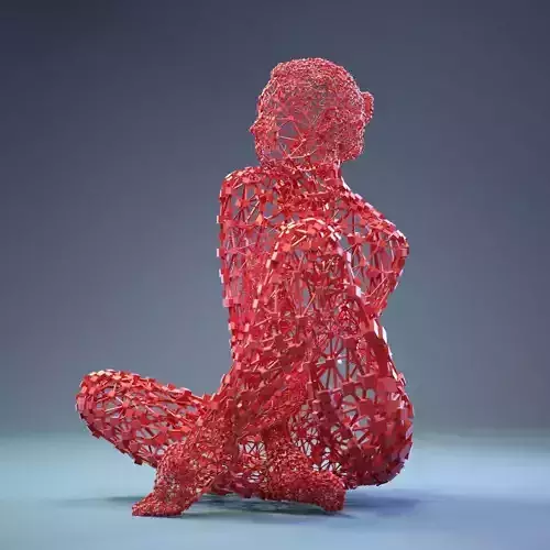 Abstract Cubist Female Statue 14 Low-poly 3D model