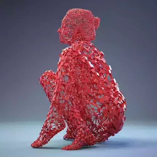 Abstract Cubist Female Statue 11 Low-poly 3D model