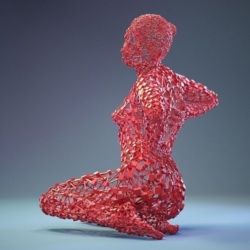 Abstract Cubist Female Statue 10 Low-poly 3D model