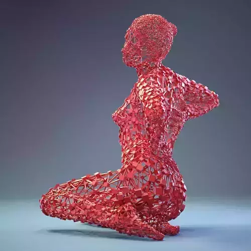 Abstract Cubist Female Statue 10 Low-poly 3D model