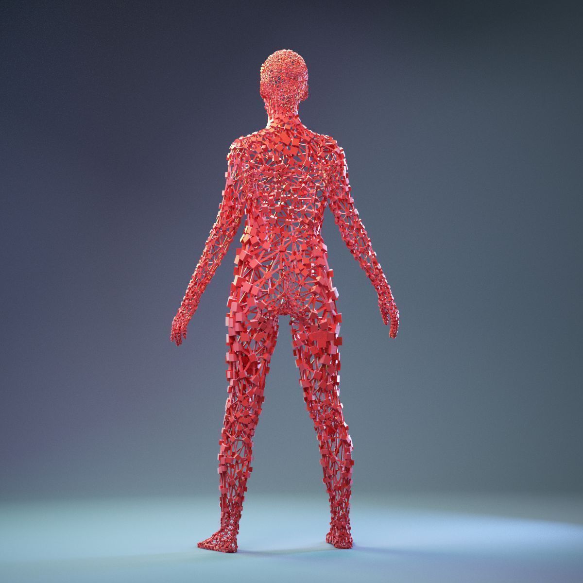 Abstract Cubist Female Statue 1 Low-poly 3D model_5