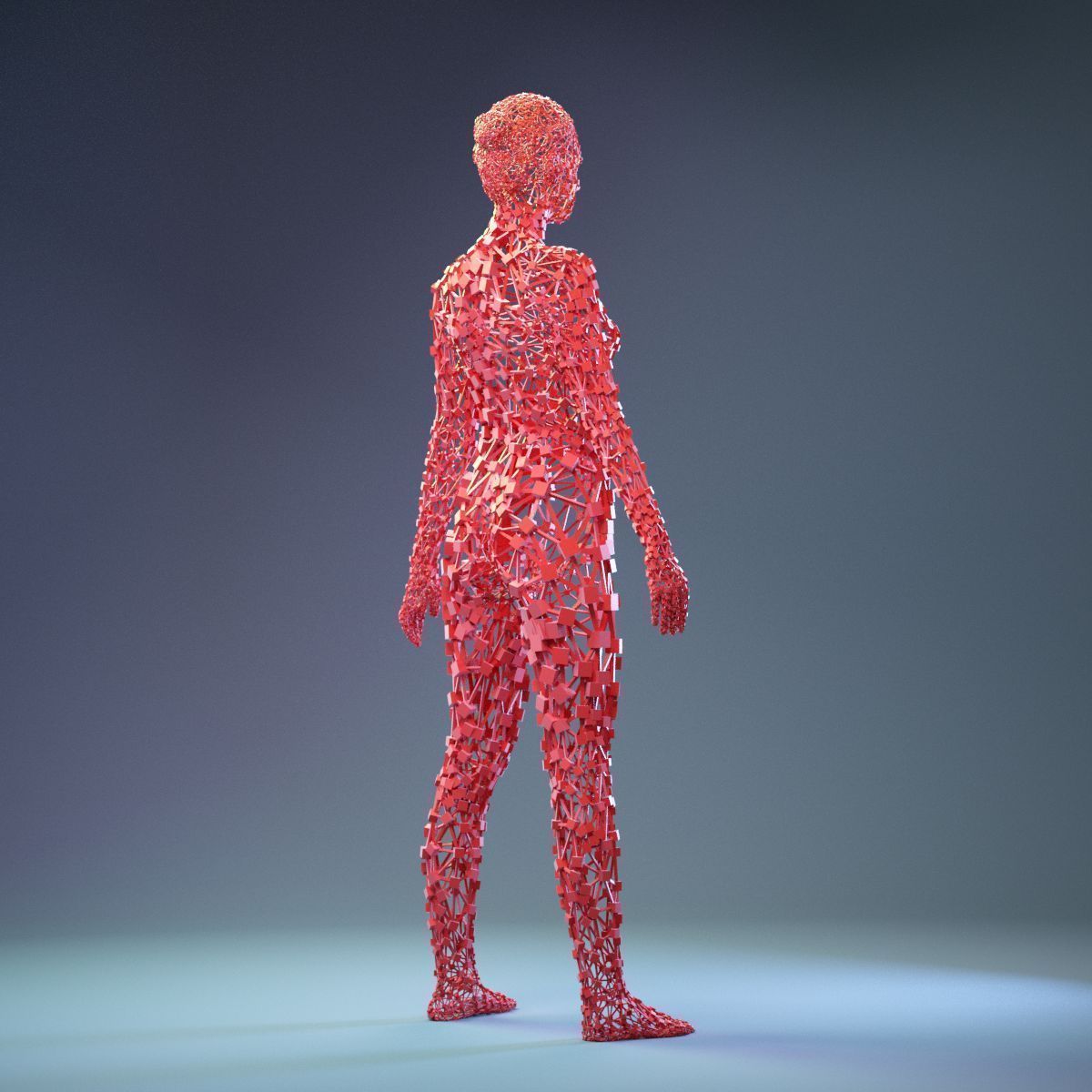 Abstract Cubist Female Statue 1 Low-poly 3D model_3