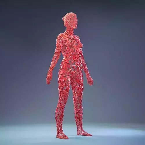 Abstract Cubist Female Statue 1 Low-poly 3D model
