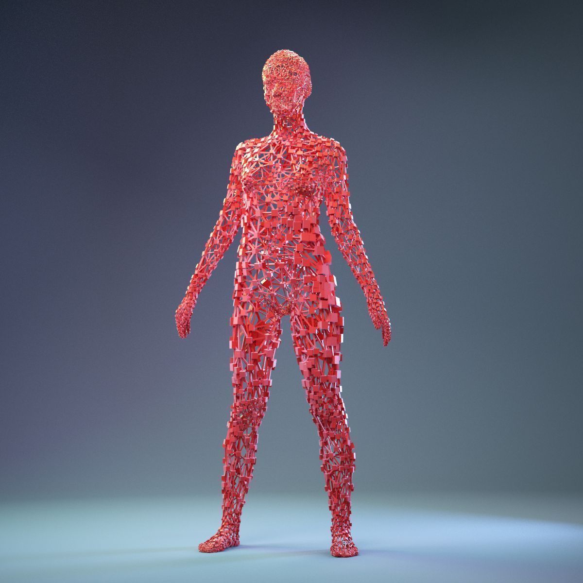 Abstract Cubist Female Statue 1 Low-poly 3D model_10