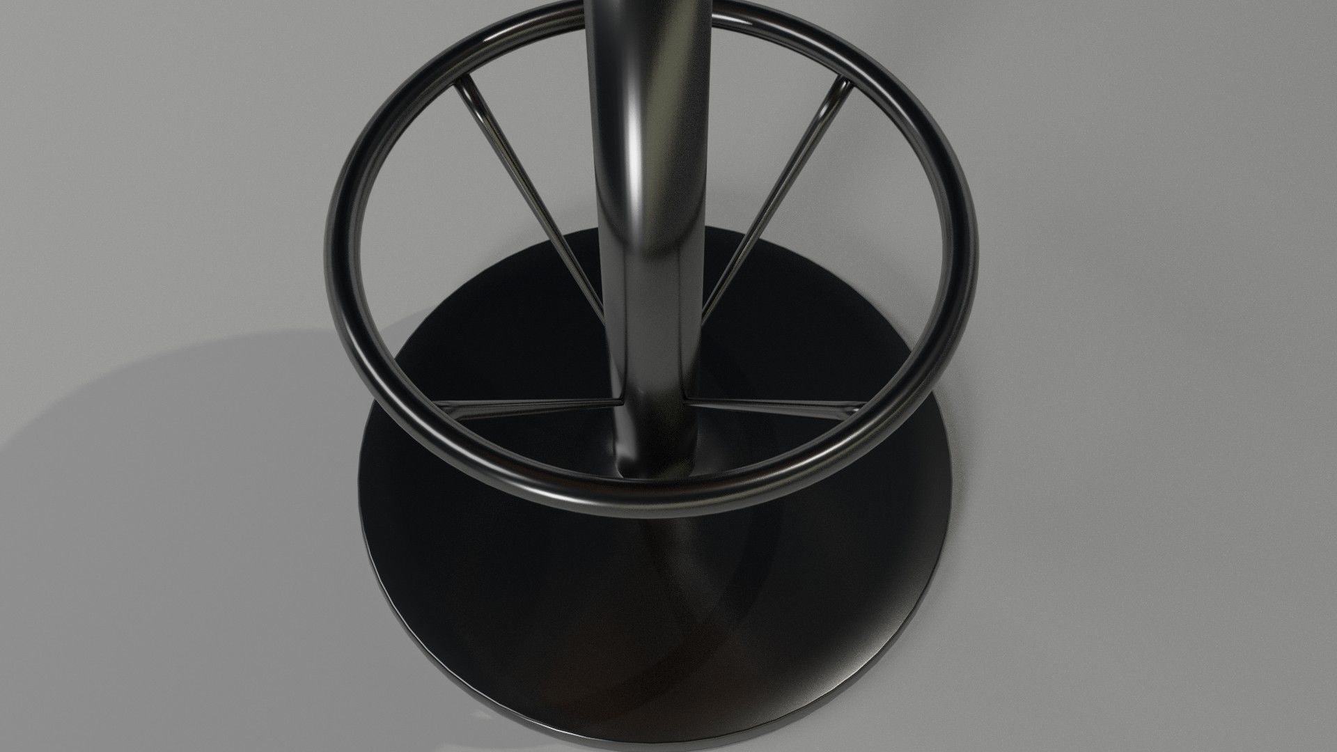 bar stool chrome leather 3D model_8