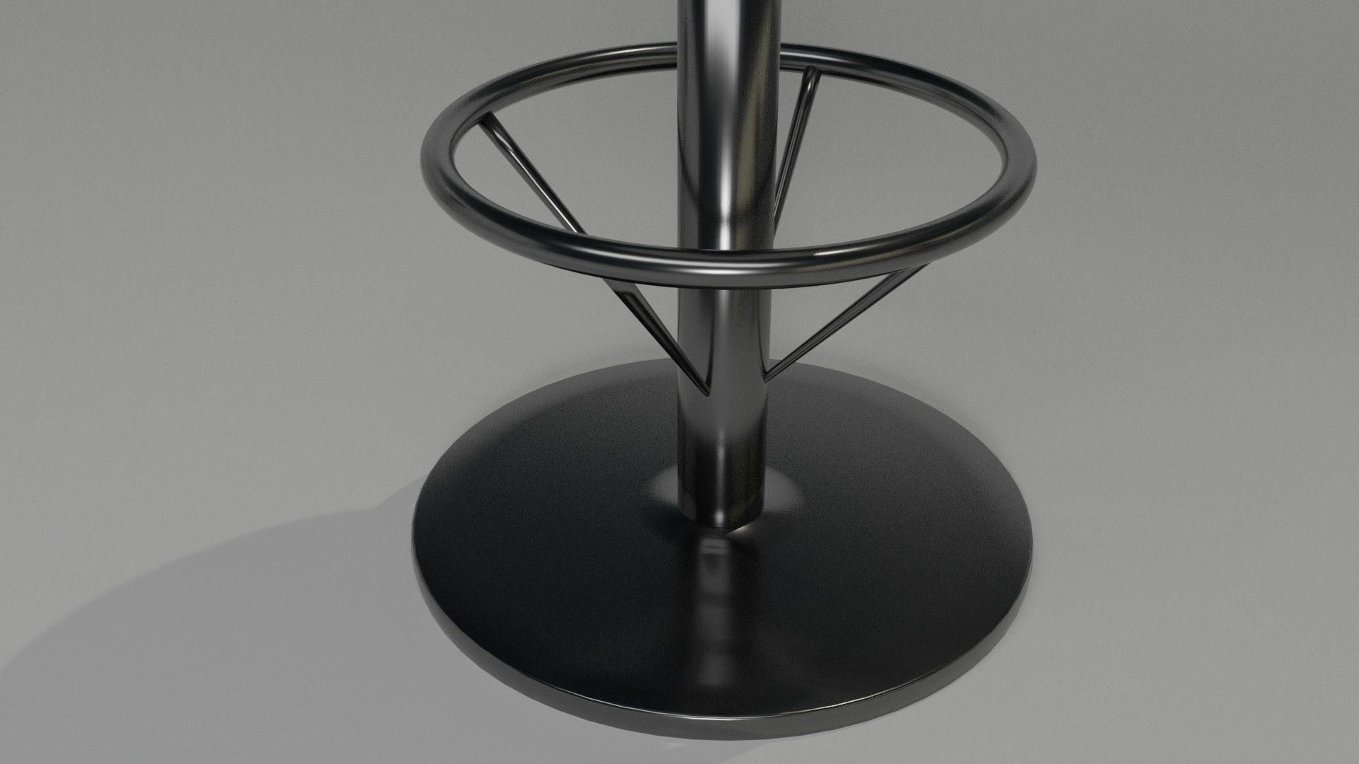 bar stool chrome leather 3D model_6