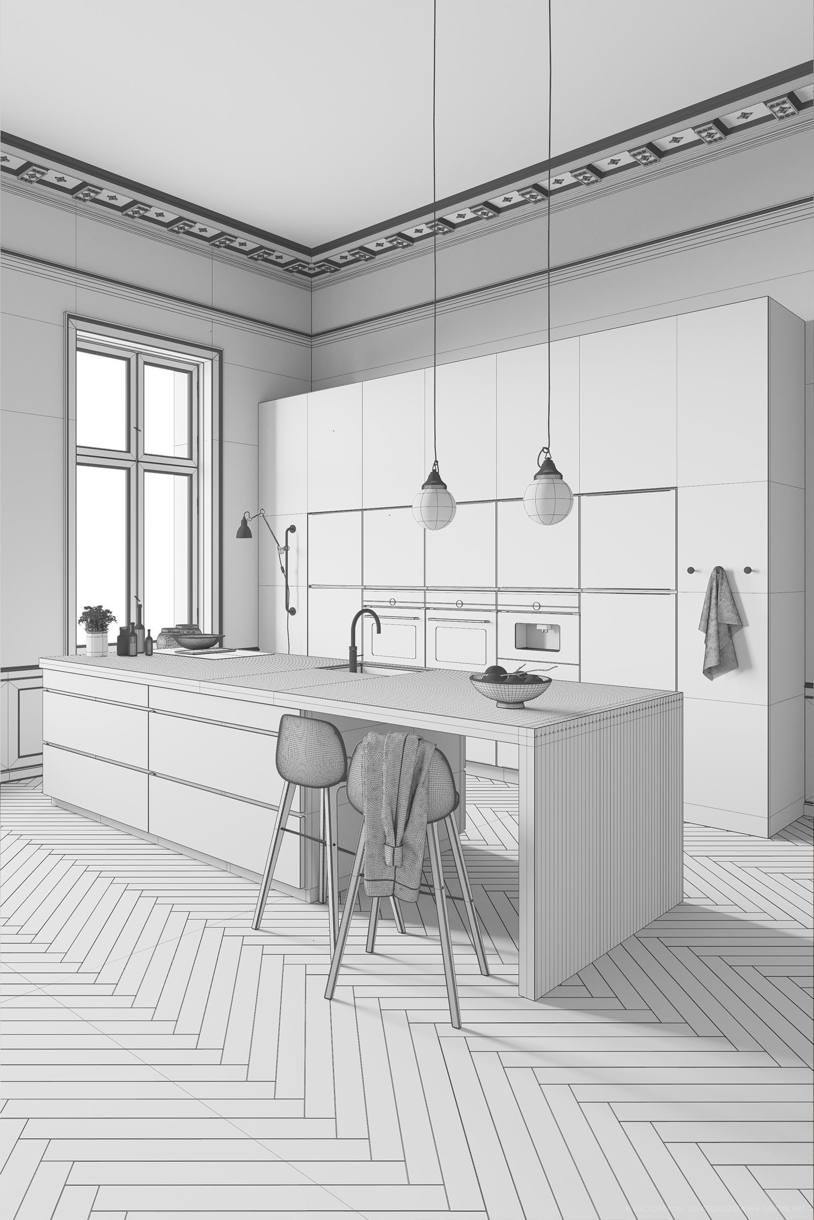 White Kitchen by Kvik 3D model_6