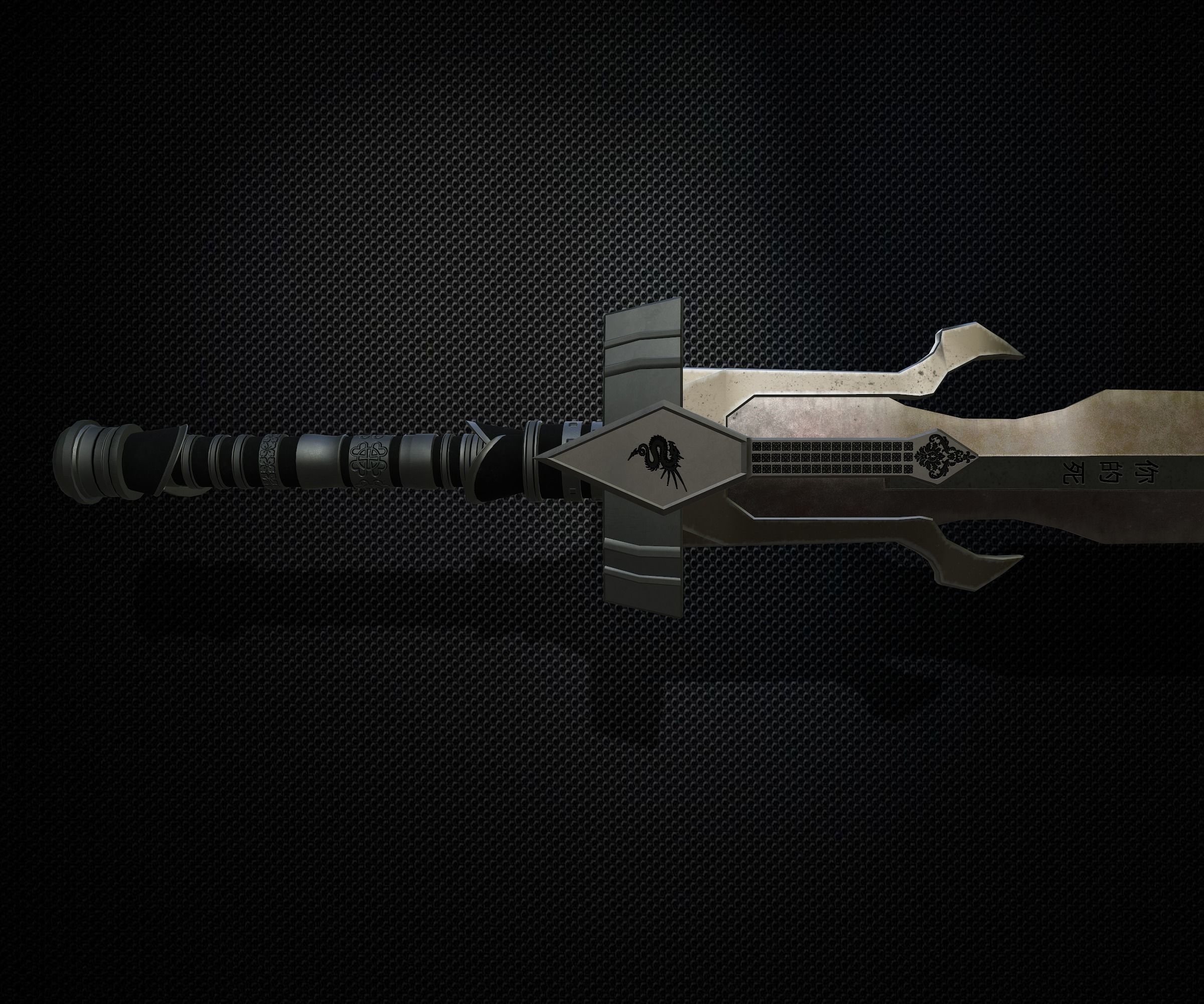 Sword and Sheath Low-poly 3D model_5