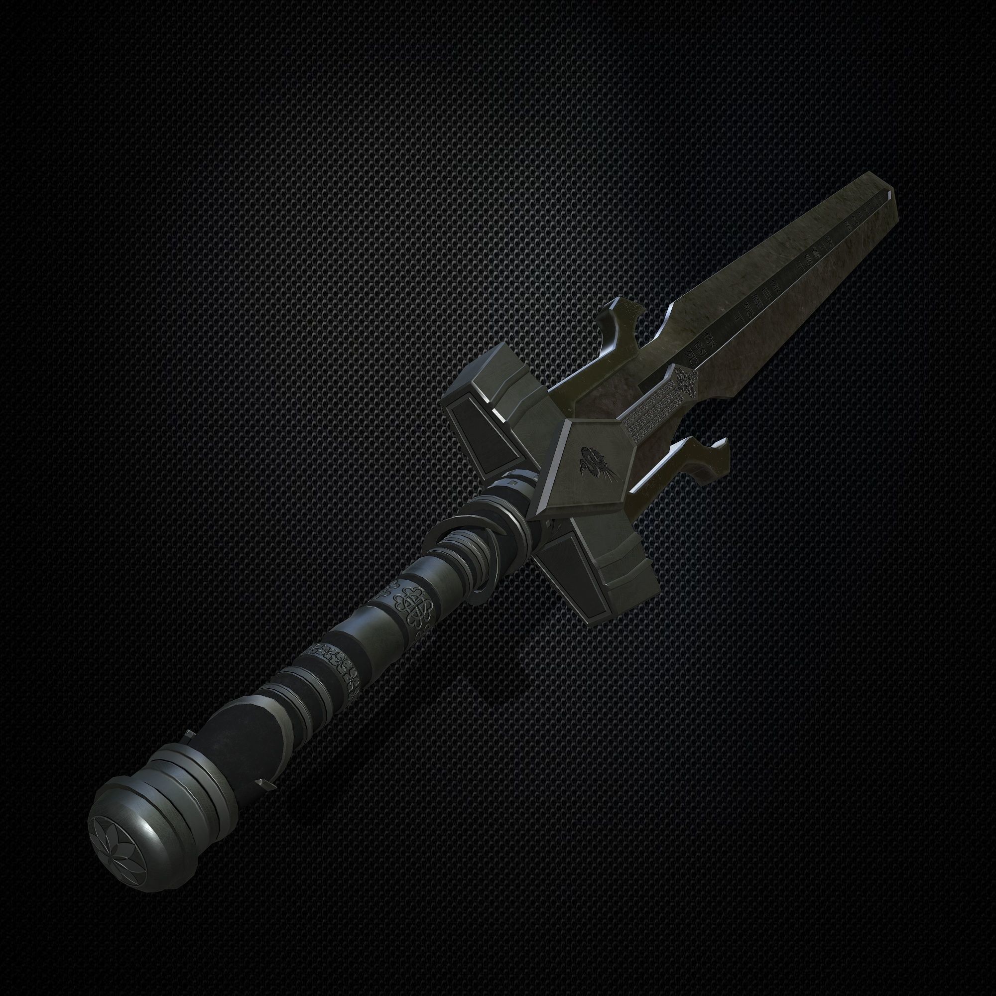 Sword and Sheath Low-poly 3D model_18