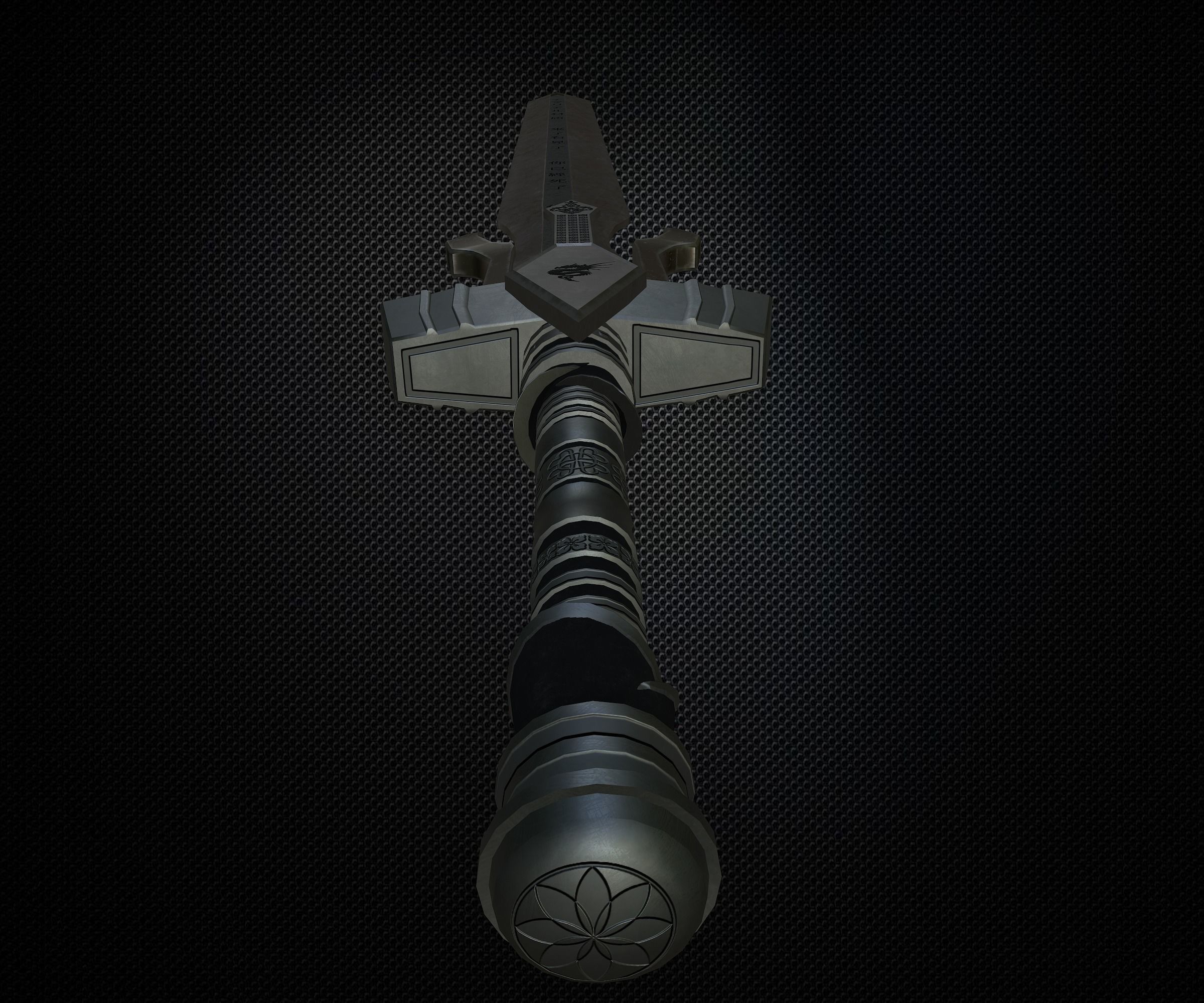 Sword and Sheath Low-poly 3D model_7