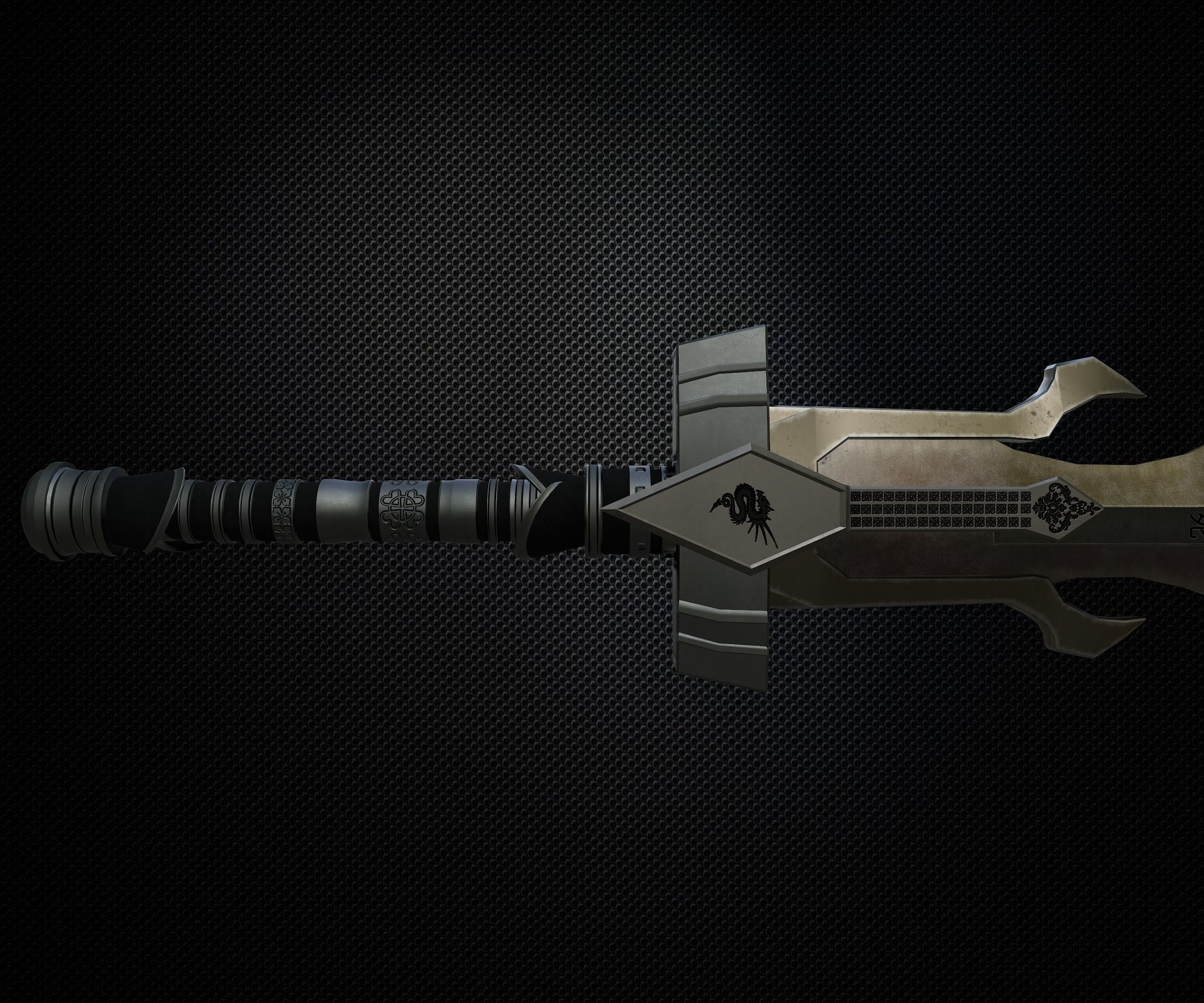 Sword and Sheath Low-poly 3D model_8