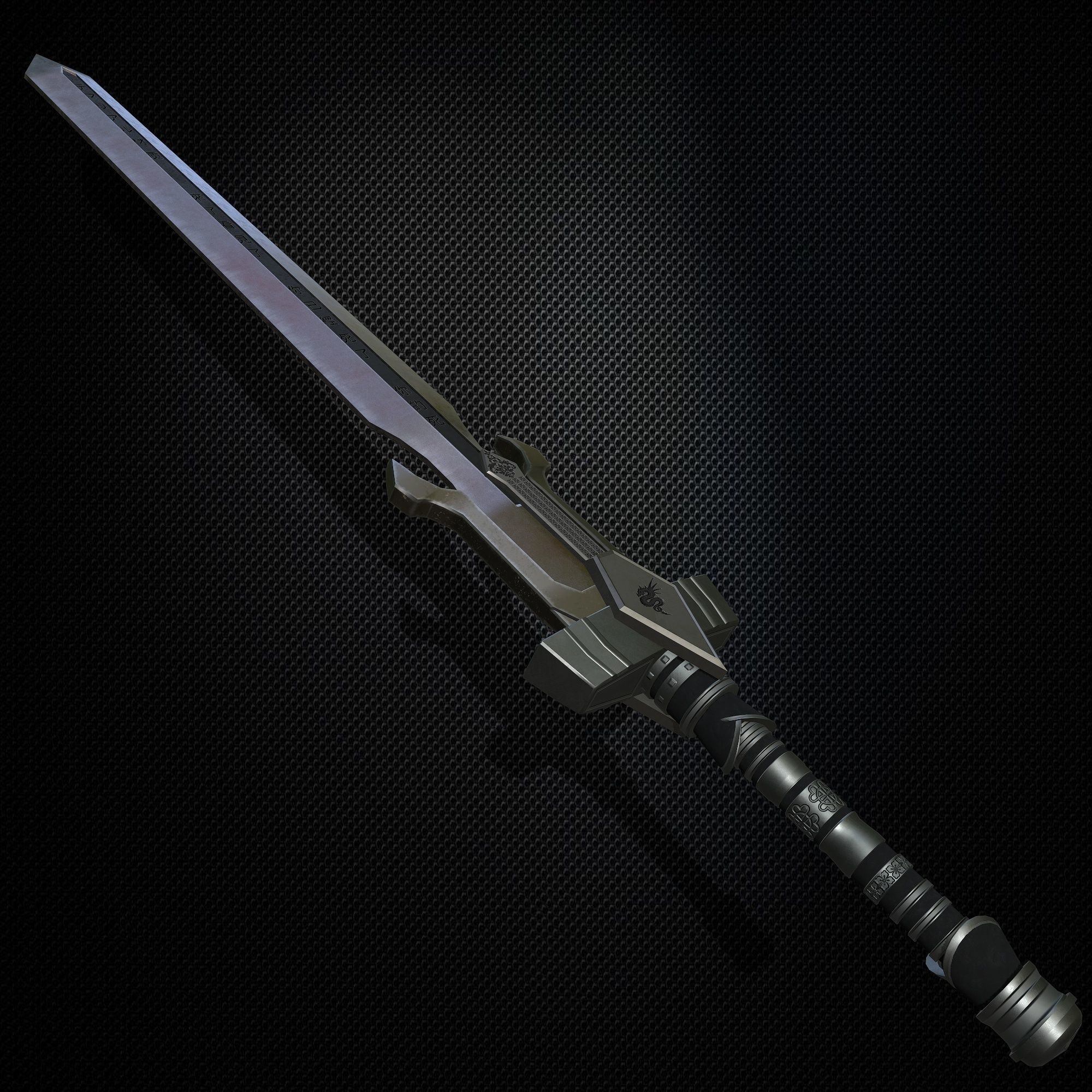 Sword and Sheath Low-poly 3D model_17