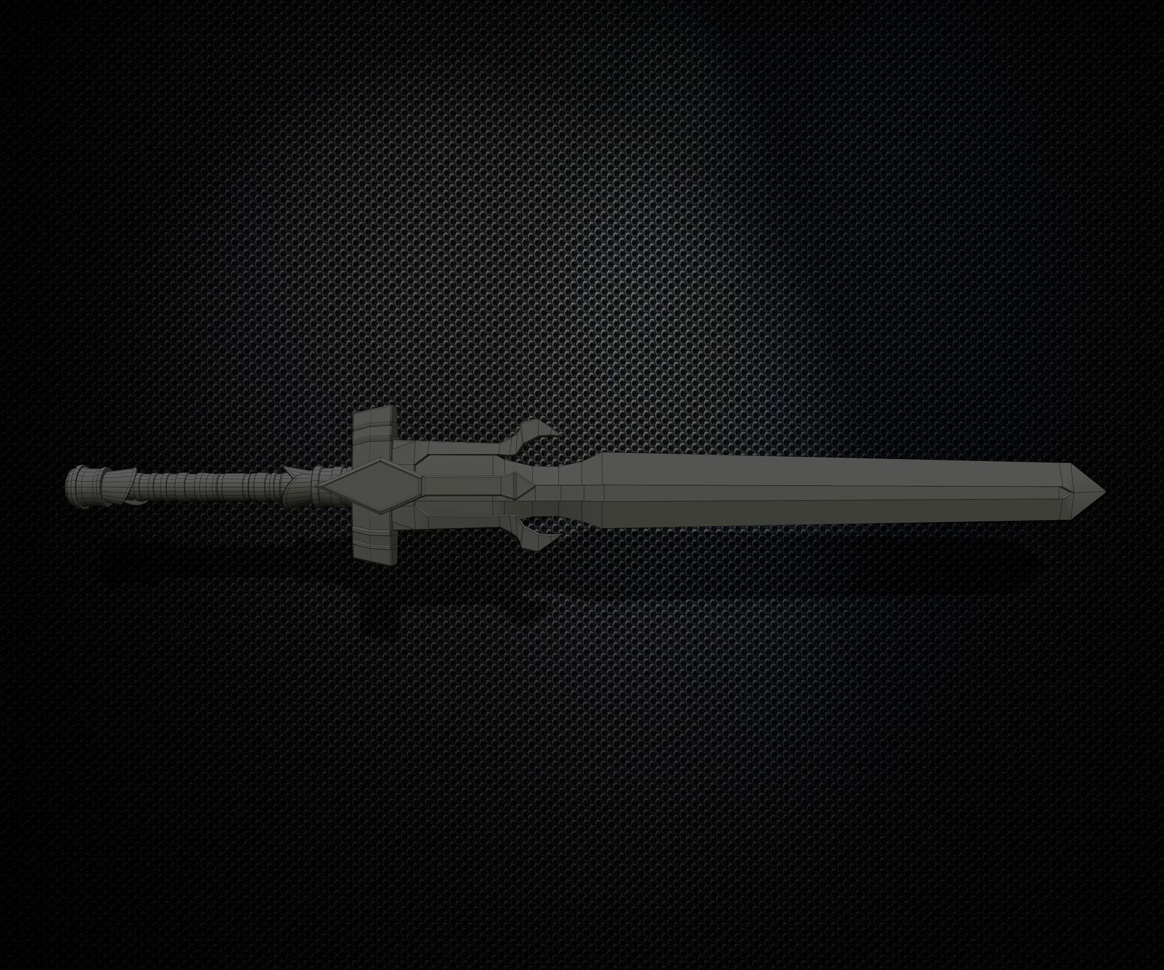 Sword and Sheath Low-poly 3D model_10