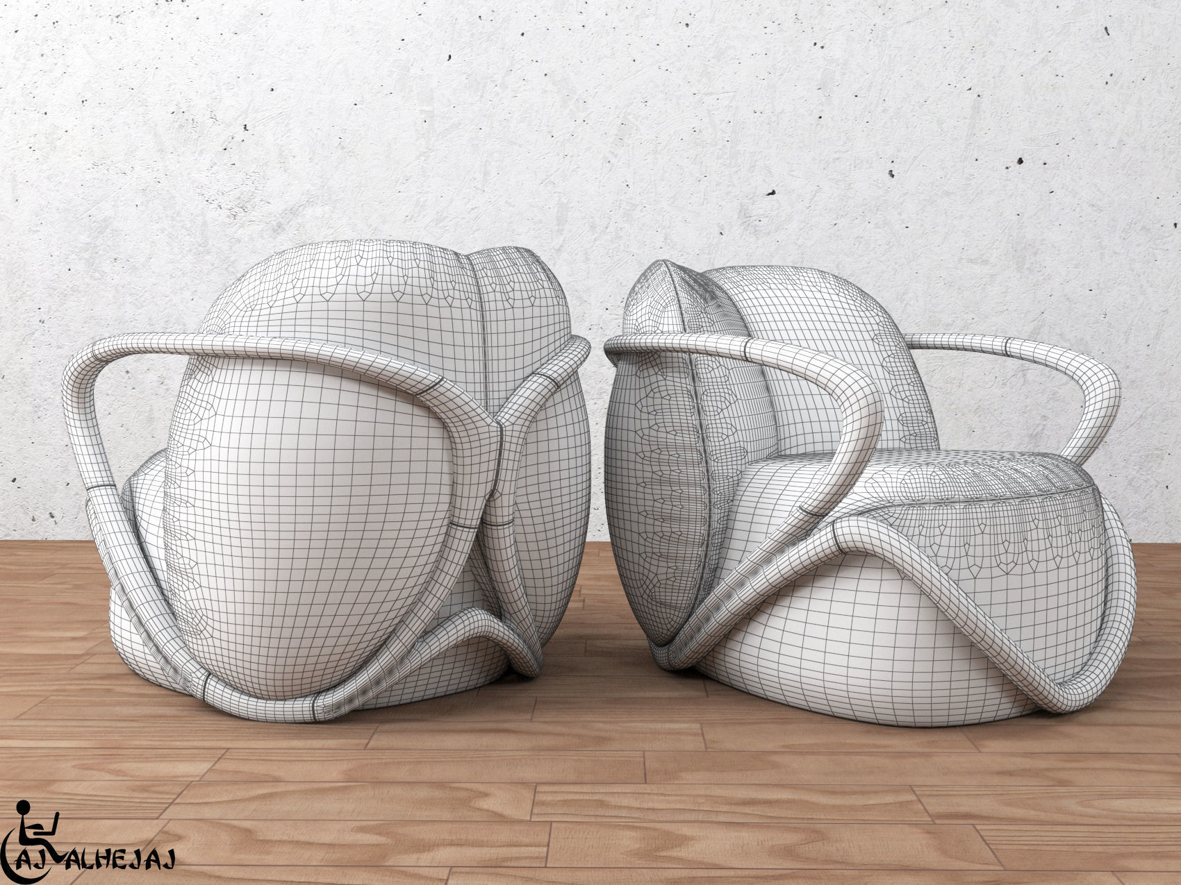 modern sofa  3D model_1