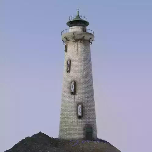 Lighthouse on island 3D model Lighthouse on island 3D model